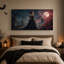 Dame squelette gothique avec des roses rouges et une toile murale d'Halloween au clair de lune-1995284019