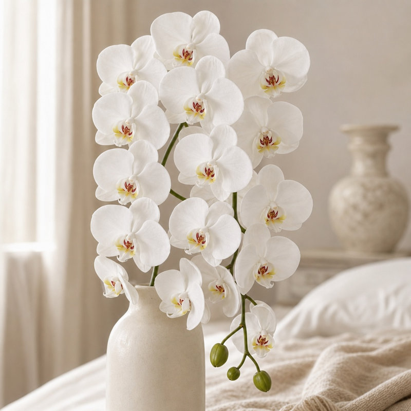 Phalaenopsis en soie Real Touch avec 9 fleurs