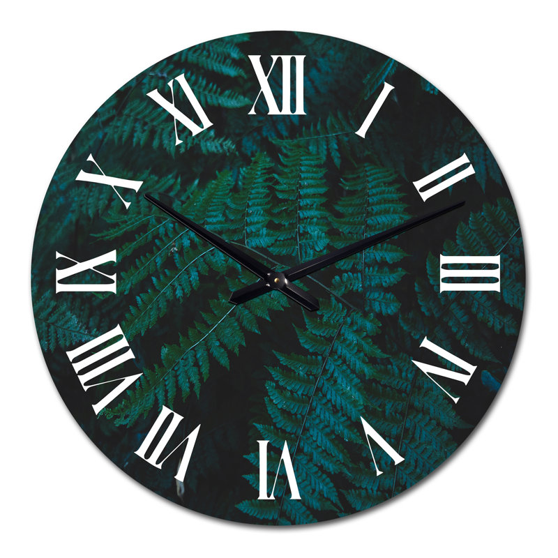 Brownies vert foncé - horloge murale tropicale, Moyen