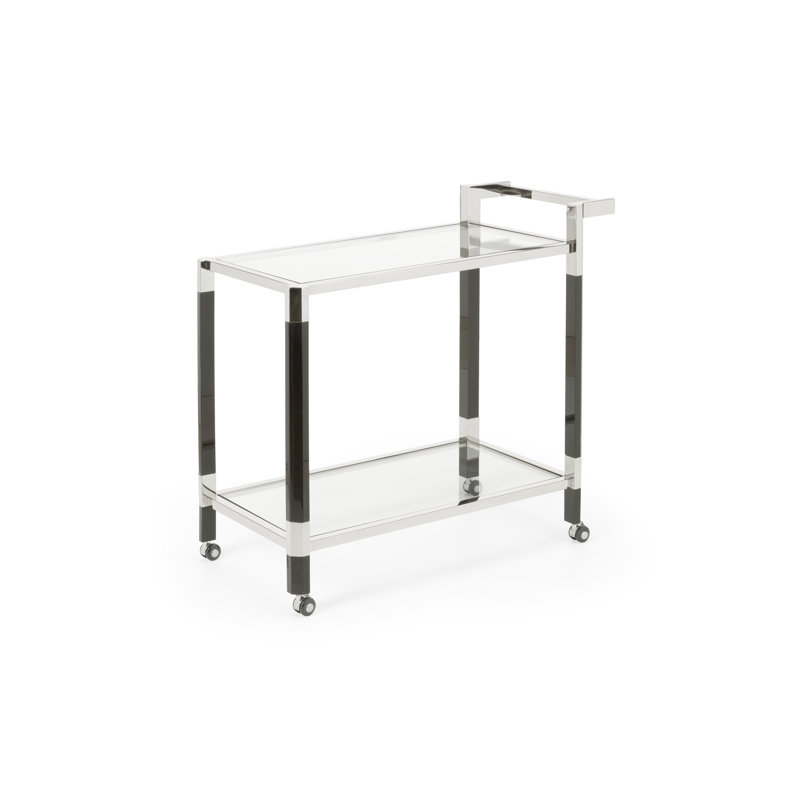 Boulevardier Bar Cart, Polished Nickel/Black