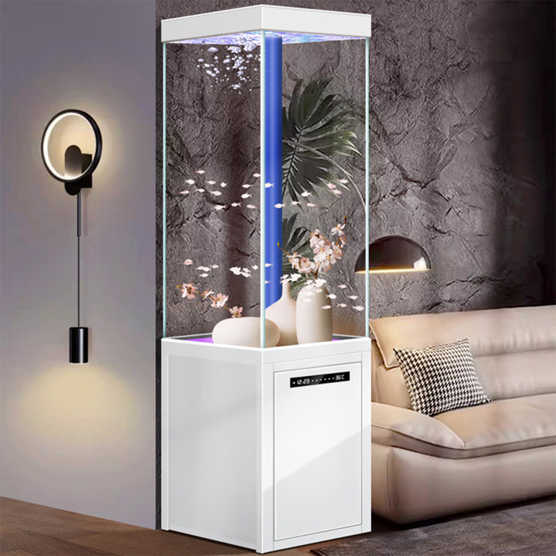 VH0601Aquariums5423781388697 Blanc, 47.565 Gallon (59.06" H x 23.62" W x 15.75" D), Clear/White