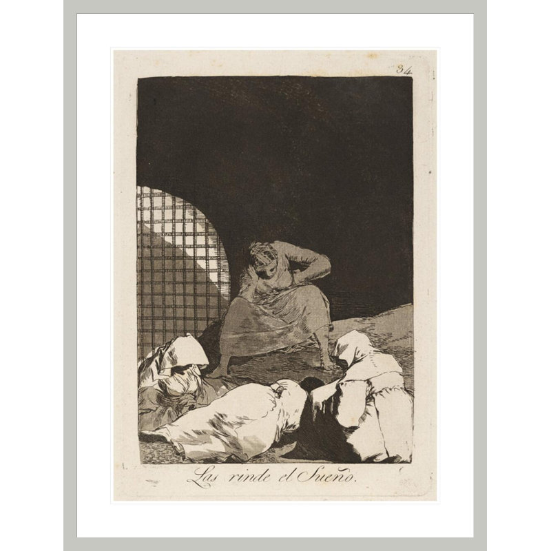 Las Rinde El Sueño. (Sleep surmonte eux.) Par Francisco de Goya, impression giclée encadrée, H 41,5 po x l 31,9 po