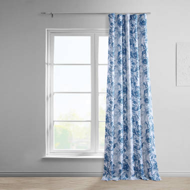 Hunnewell Printed Room Darkening Faux Linen Curtains for Bedroom, Living Room Curtains Window Single Panel Alcott Hill Size per Panel: 50 W x 108 L