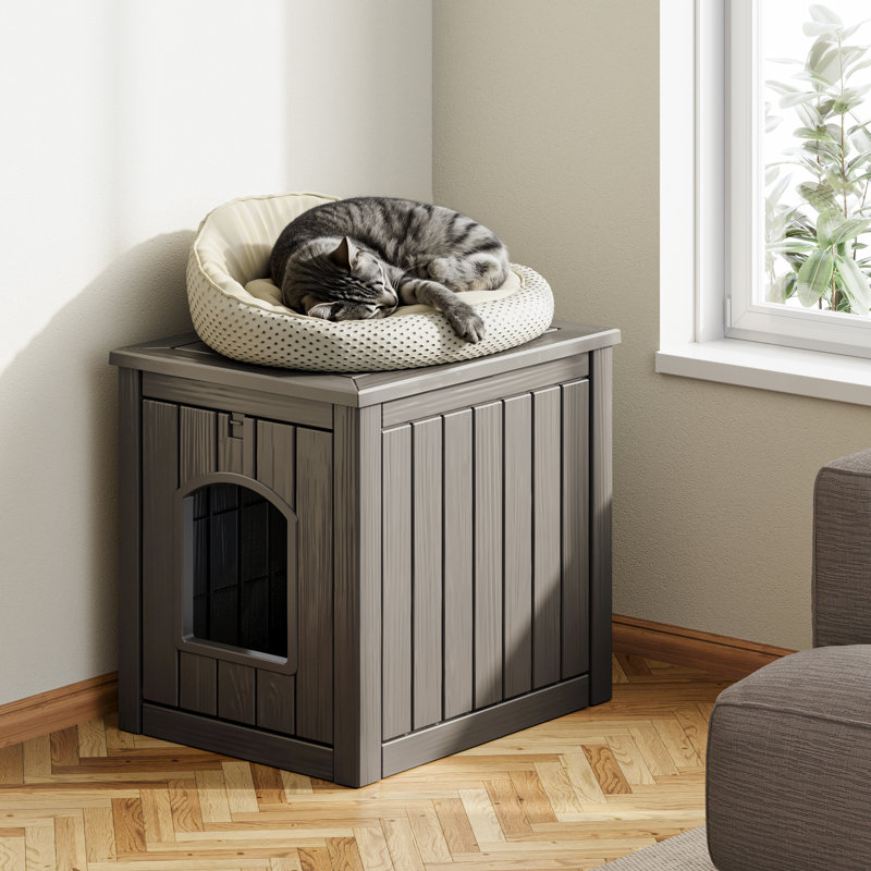 Litière pour chat résistante aux intempéries pour l'extérieur intérieur, isolée pour l'hiver à l'extérieur, matériau en résine robuste