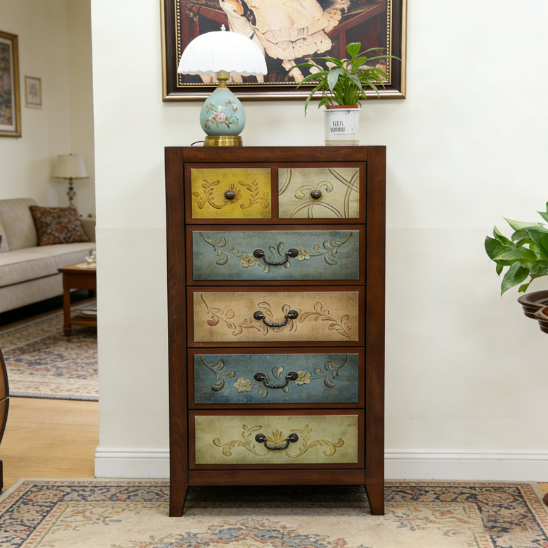 Solid Wood Drawer Rectangular Accent Chest