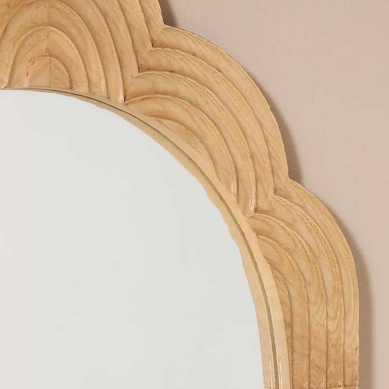 Retro carved arched mirror full-length mirror