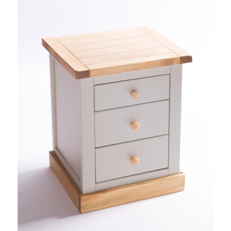 Clayton 45cm W Plywood / Laminate Board Bedside Table, Grey/Light Brown