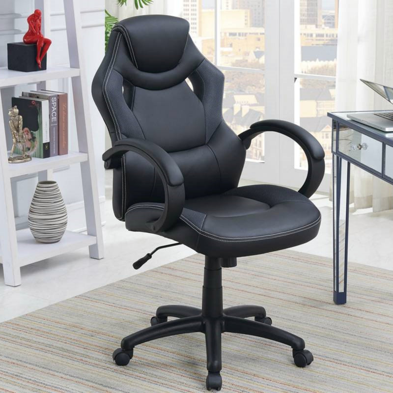 Chaise de bureau rembourrée 1pc, Noir