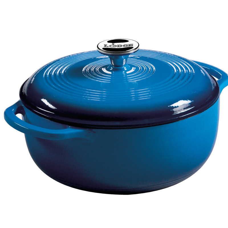 Blue Enameled Cast Iron 7.5 Quart Dutch Oven