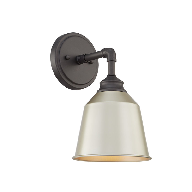 DeKalb Bath Sconce, Painted Sliver, Burning Gray