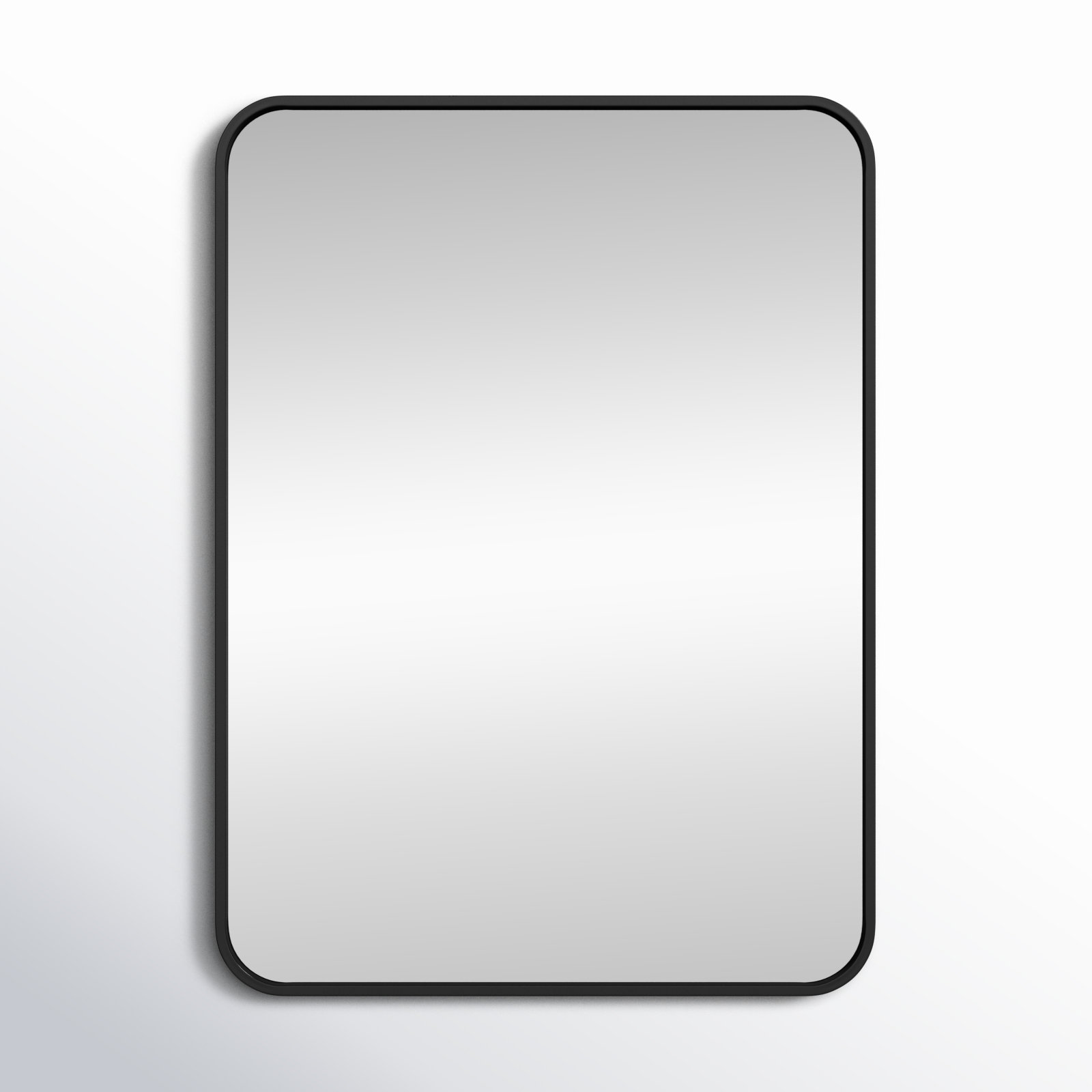 Sabine Metal Rounded Rectangle Wall Mirror, Black, 30" x 22"