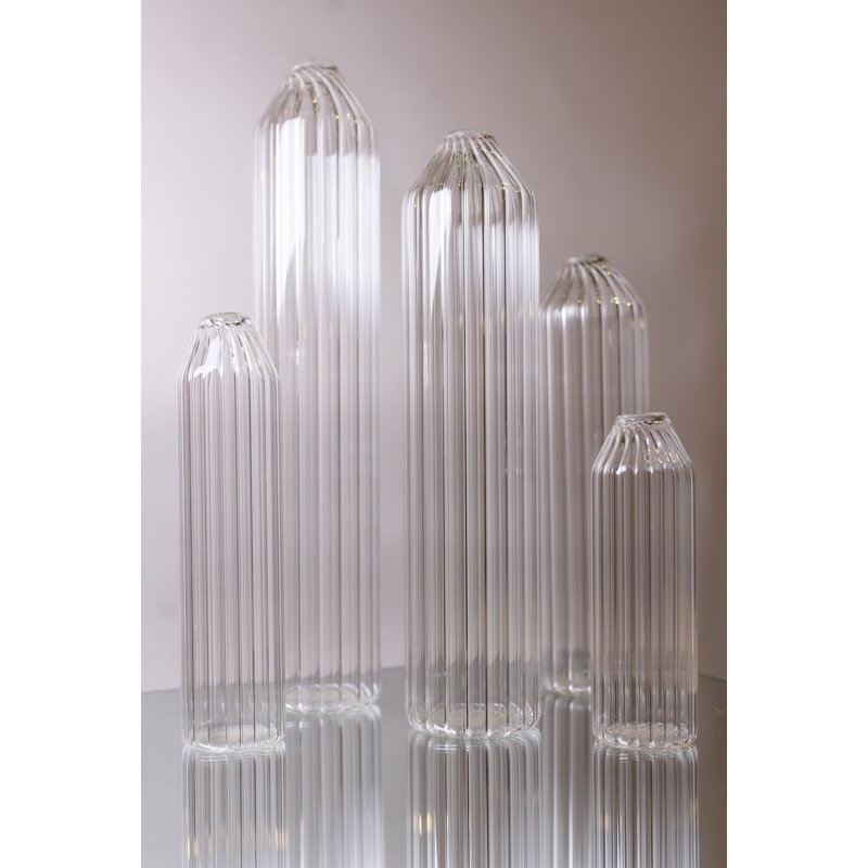 Guynell Glass Table Vase, 10" H x 2.75" W x 2.75" D