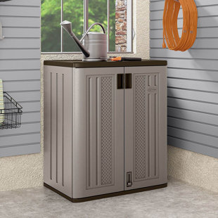 Keter Plastic Freestanding Garage Cabinet in Gray (34-in W x 71-in H x  17-in D) at
