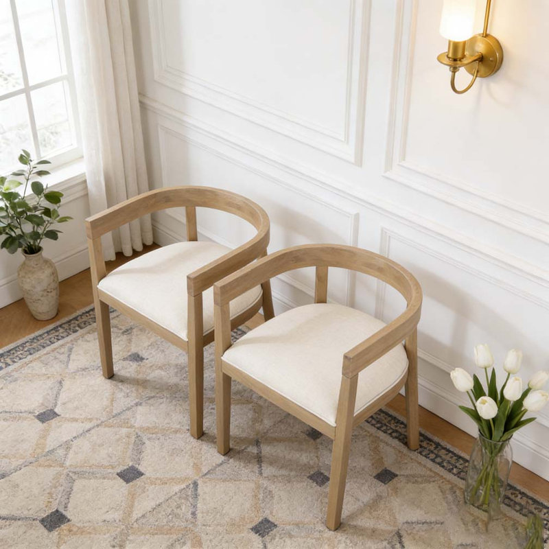 Chaise avec accoudoirs, Beige
