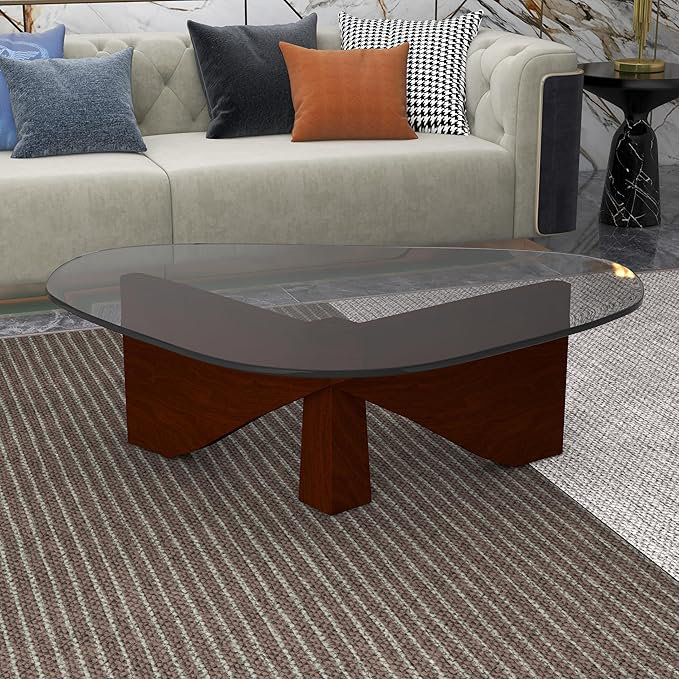  Imperial Triangle Coffee Table Modern Style, Walnut