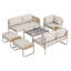 Grey Outdoor Conversation Sets Rattan Furniture Set For 6-7 People With Galvanised Iron Frame-1327934916