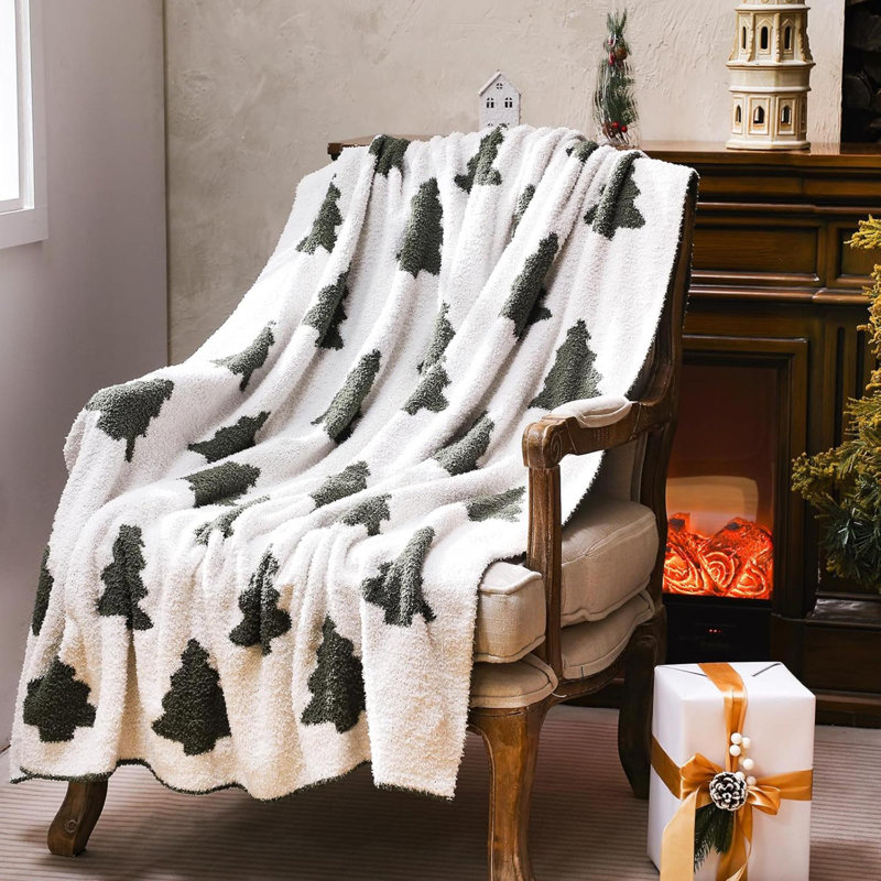 Jeté pour arbre de Noël en microfibre pour arbre de Noël