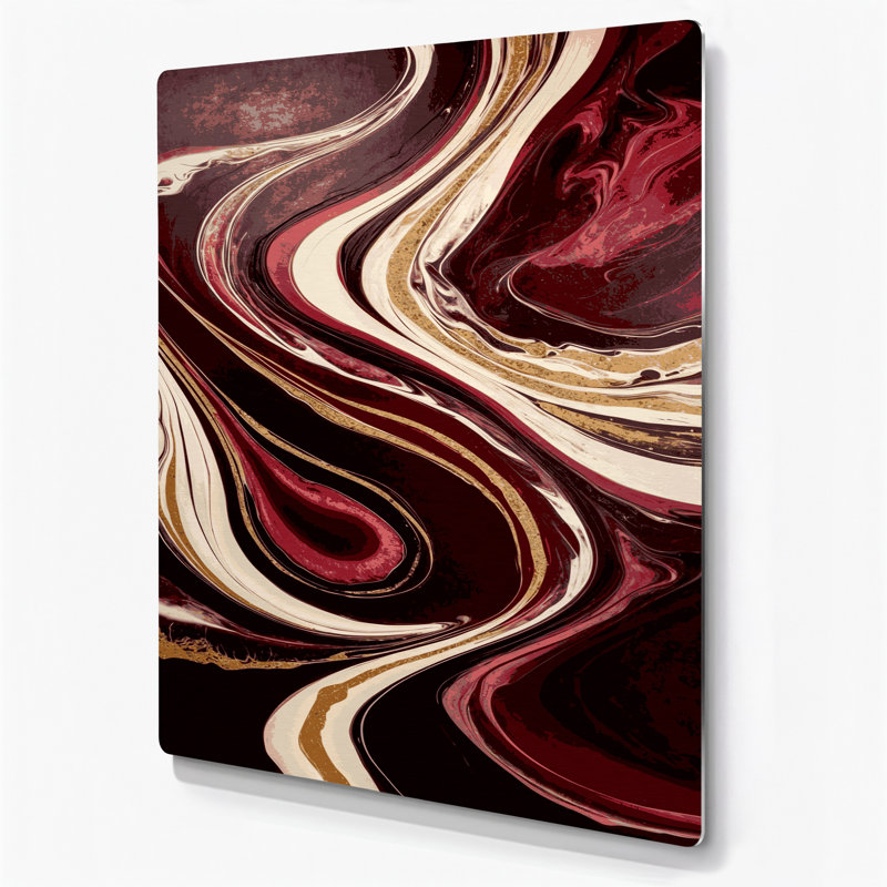 Art abstrait abstrait en métal brun 71, 12" H x 18" W