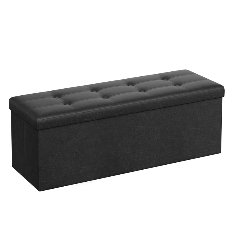 Banc de rangement pliant 43 ", Noir
