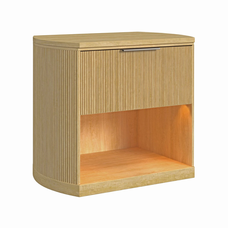 Table de chevet à 1 tiroir avec lumière tactile DEL Menifee