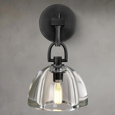 Premium Crystal Dome Wall Sconce Light Fixture With Dimmable LED, ETL Certified For Bathroom Vanity, Bedroom, Living Room, Hallway And Staircase