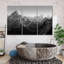 Montagne noire et blanche 3 pièces-1120586483