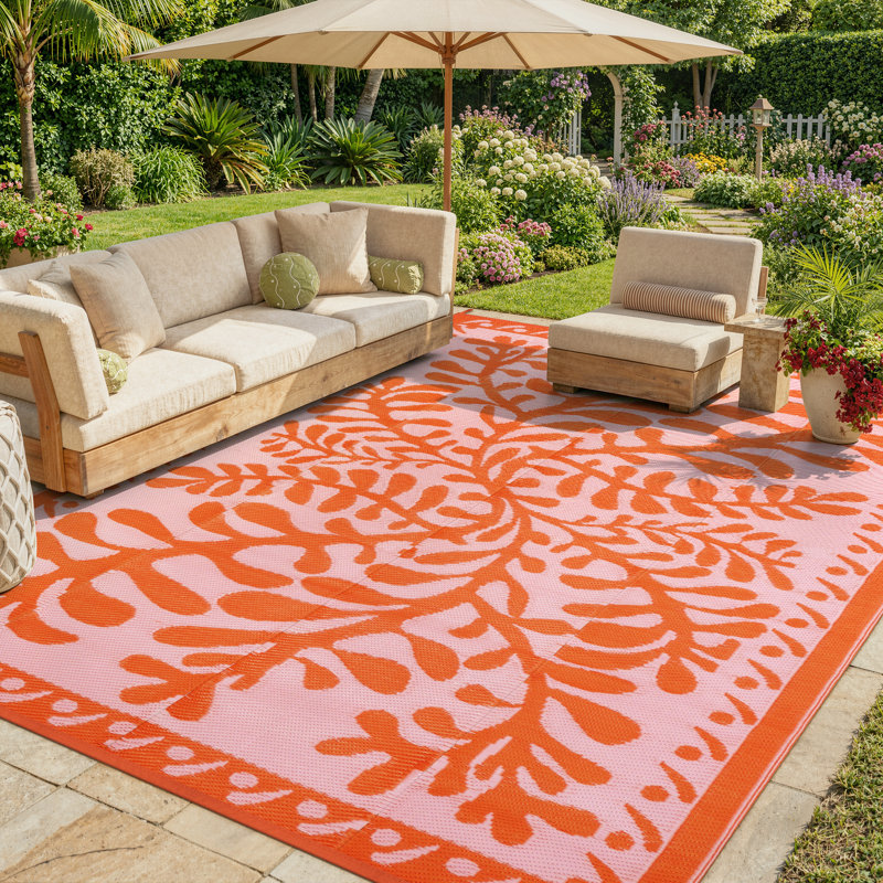 Tapis extérieur en paille réversible imperméable en plastique pour terrasse, camping, plage, véhicule récréatif et terrasse de piscine