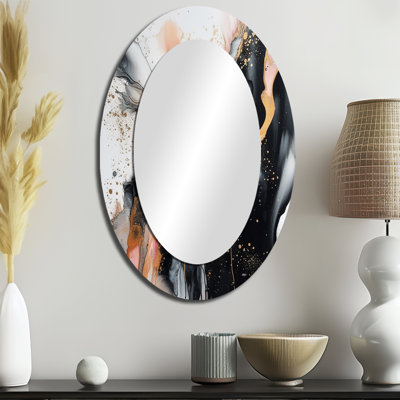 Miroir mural noir et or fluide