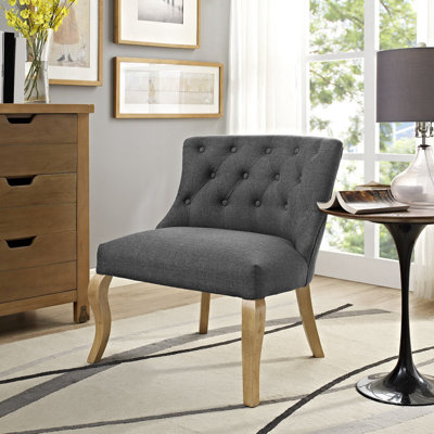 Fauteuil Royal en tissu rembourré gris
