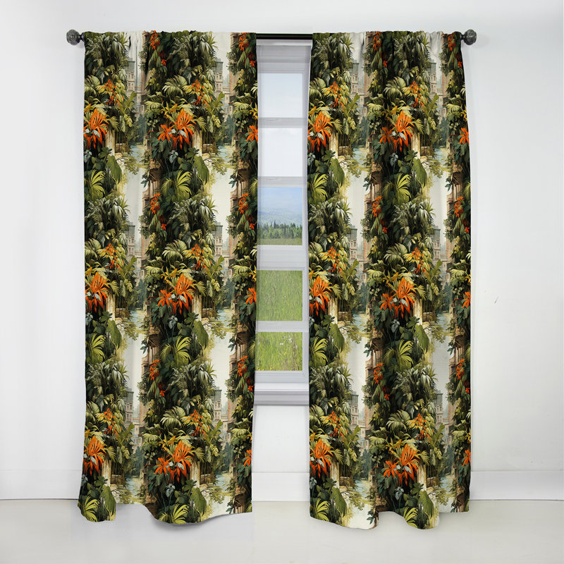 Urban Jungle Mirage - Rideau floral - Rideau occultant floral - 1 panneau, L 52 po x L 84 po