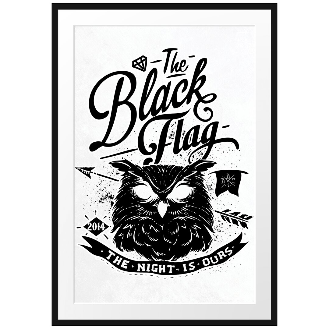 Gerahmtes Poster The Black Flag Owl Light