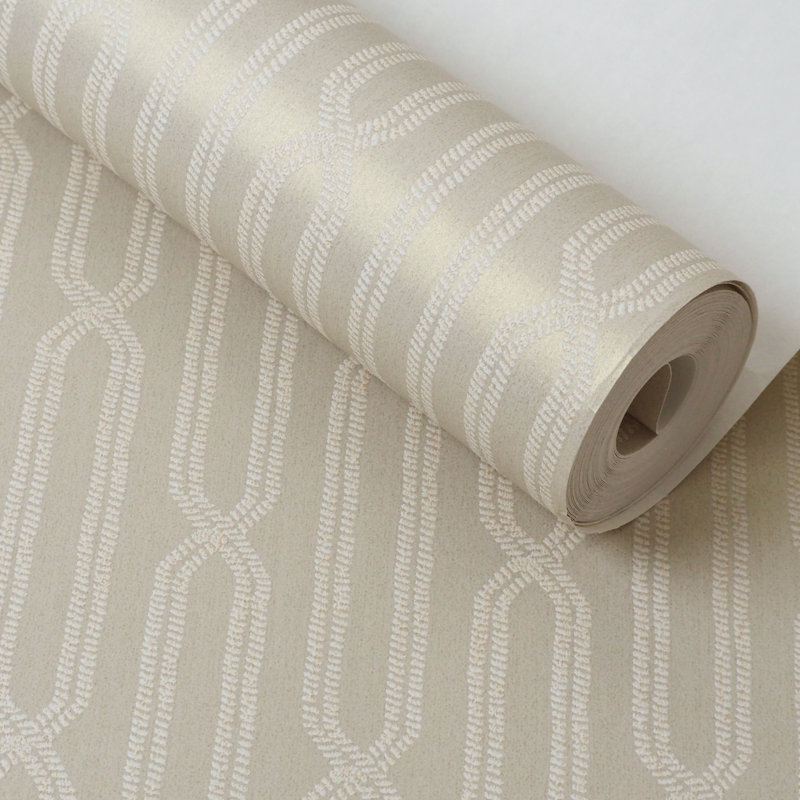 Rouleau de papier peint Dune Weave, Blanc / Doré