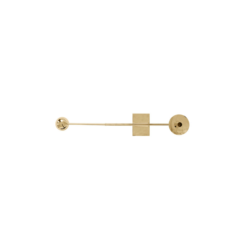 Interconnect Candlestick, Polished Brass, 16.3" H x 27.6" W x 5.1" D