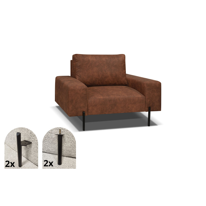 Aachal Upholstered Armchair, Dark Grey