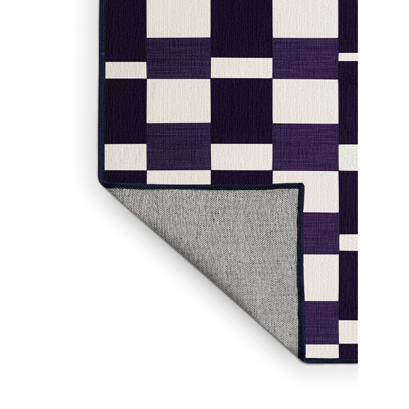 Tapis mauve lavable à la machine, Rectangulaire 8 pi x 10 pi