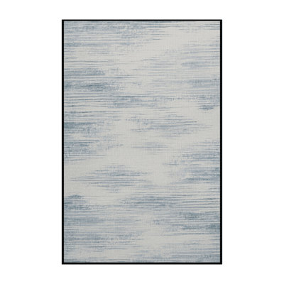 Machine Washable Abstract Gray Area Rug