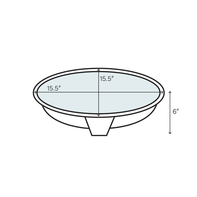 Lavabo pour salle de bain circulaire encastré avec trop-plein Orbit, Os