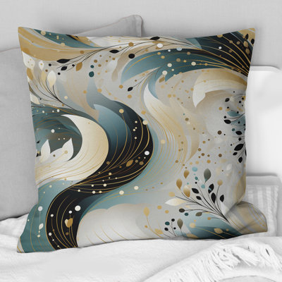 Coussin décoratif vert et blanc Sparkling Dazzle Glamour - Abstract Coral Reef Multicolor Azure