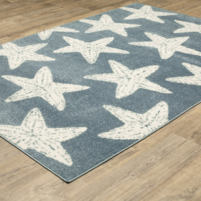 Tapis bleu / ivoire Quince