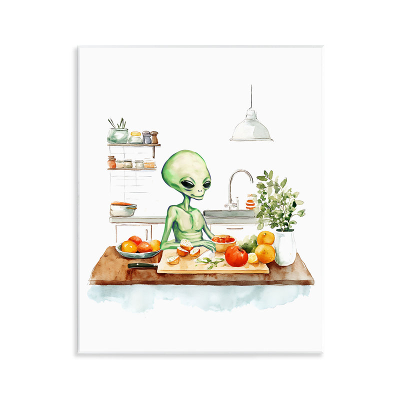 Plaque murale «Alien Kitchen in Kitchen» par Lil 'Rue