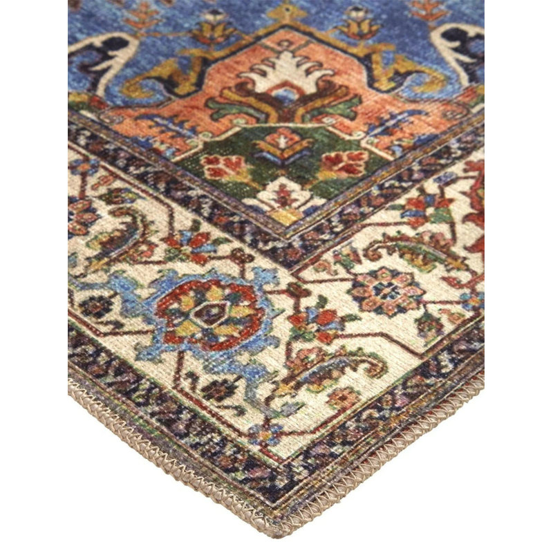 Tapis intérieur / extérieur en polypropylène tissé à la machine Saphina, Tapis de couloir 4 pi 11 po x 9 pi 10 po