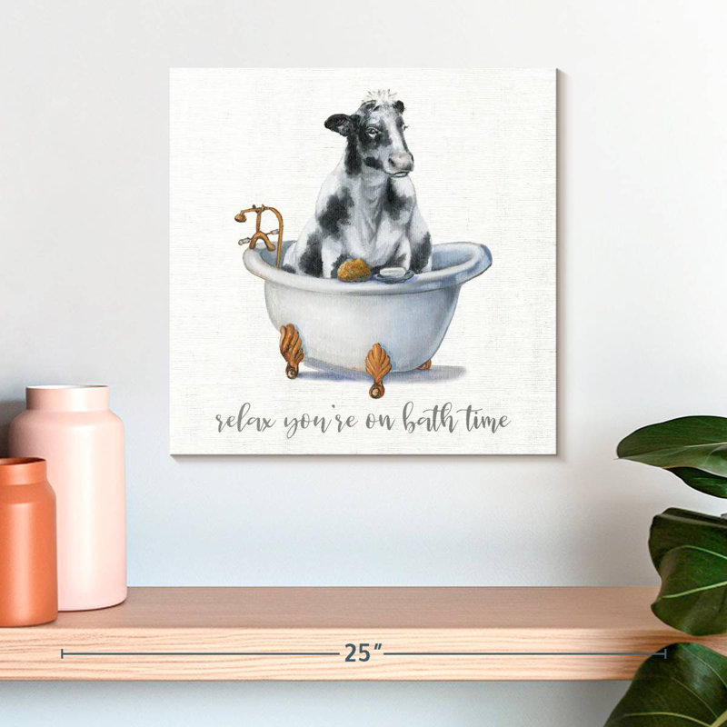 Ketti Bath Time Cow, 16" H x 16" W
