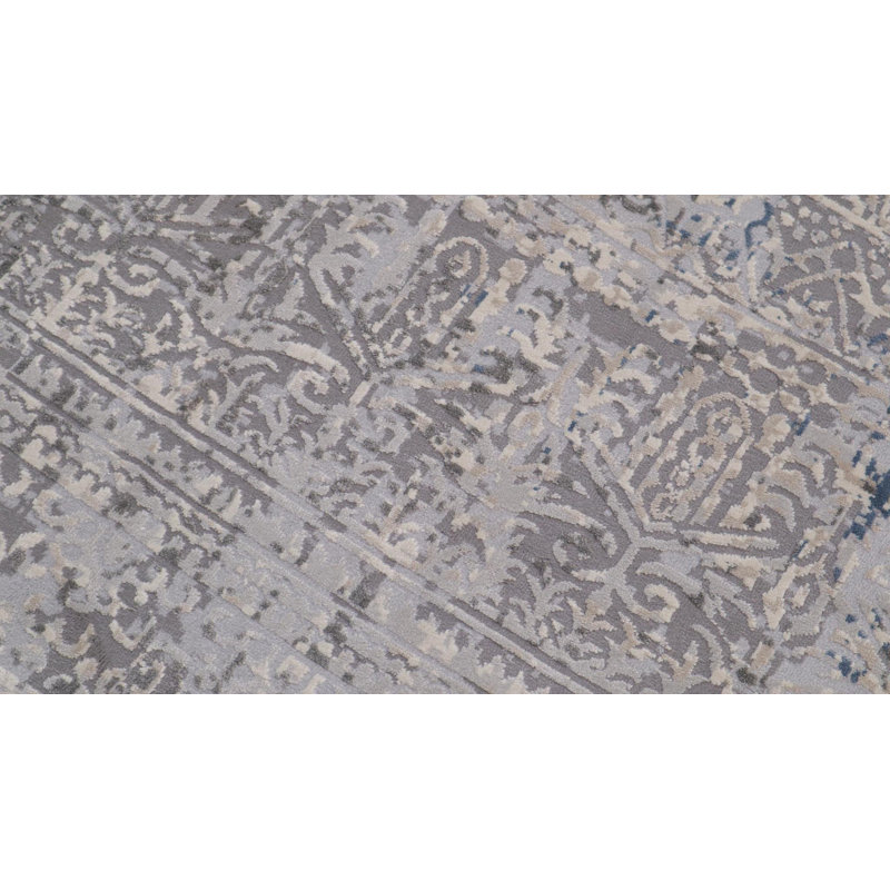 Tapis gris Yass Southwestern, Rectangle 8 pi 8 po x 11 pi 11 po