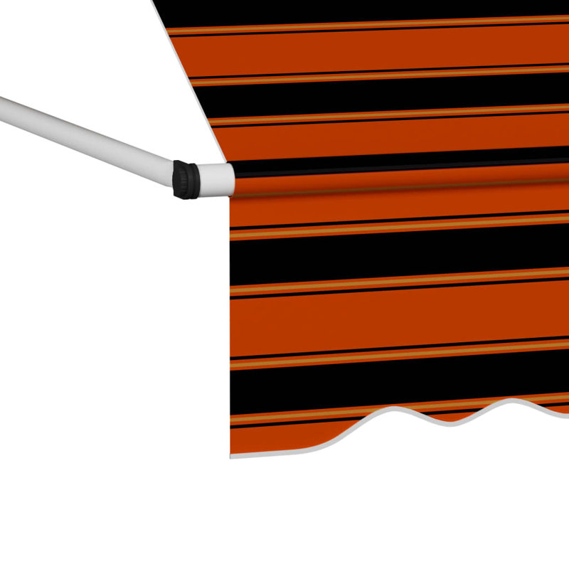Dakota Fields 2cm W x 1.2cm D Fabric Orange/Brown Cover Retractable Patio Awning
