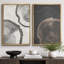 «Tree Ring», souche de bois gris, œuvre d'art neutre, photos de cabane de ferme rustique, ensemble de 2 impressions sur toile encadrées, 16 x 24 x 2, 24 x 36 x 2-92285405-119463611-92285403