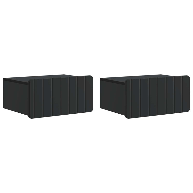 49cm W Manufactured Wood Bedside Table, Black