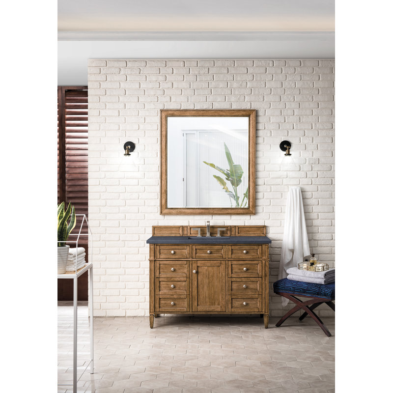 Brittany 48'' W Single Vanity, Saddle Brown, Charcoal Soapstone, 8" Widespread