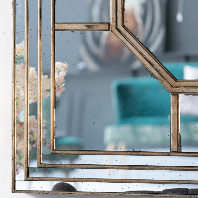 Miroir mural 48 po x 48 po de style antique avec cadre en miroir