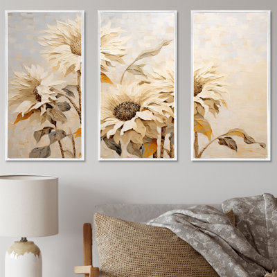 Vintage Sunflowers Florescence I - Ensemble de décorations murales tournesols