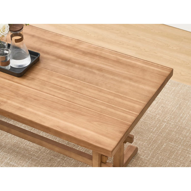 69''  Mid-Century Modern Farmhouse Solid Wood Dining Table For 6-8 People, Walnut
